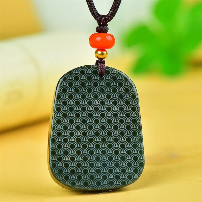 Natural Hetian Sapphire Landscape Brand Pendant Brand, The Same for Men and Women