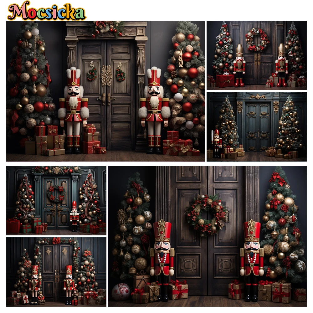 

Mocsicka Winter Christmas Photography Background Gorgeous Door Holiday Party Family Adult Portrait Photo Backdrops Studio