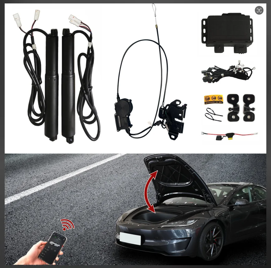 Car Power Frunk Kit for Tesla Model 3 2023-2025 New Highland Electric Front Trunk Opener and Closer Automatic Frunk Full Upgrade