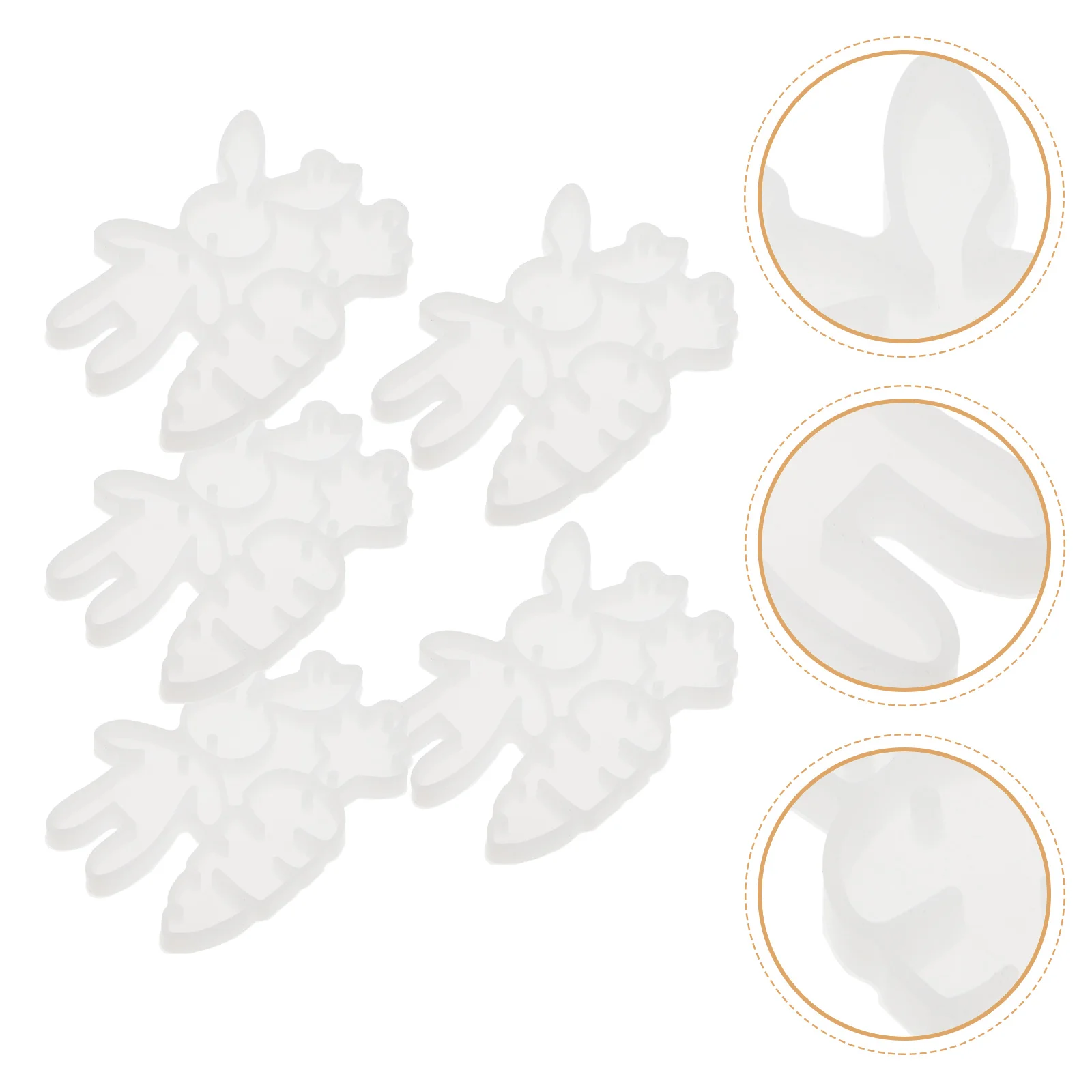 

5 Pcs Epoxy Resin Molds for Keychains Pendant Earrings Hanging Decor Cookie Molds Silicone DIY Craft Jewelry Accessories Easter