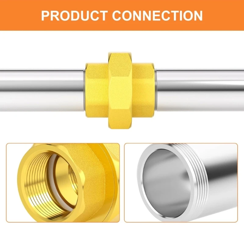 Conector mangueira latão, 2 peças, acessórios para mangueira jardim, roscas fêmeas duplas polegadas, conector