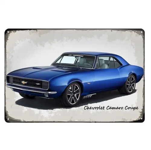 Camaro Muscle American Car Metal Poster Tin Sign 20x30cm