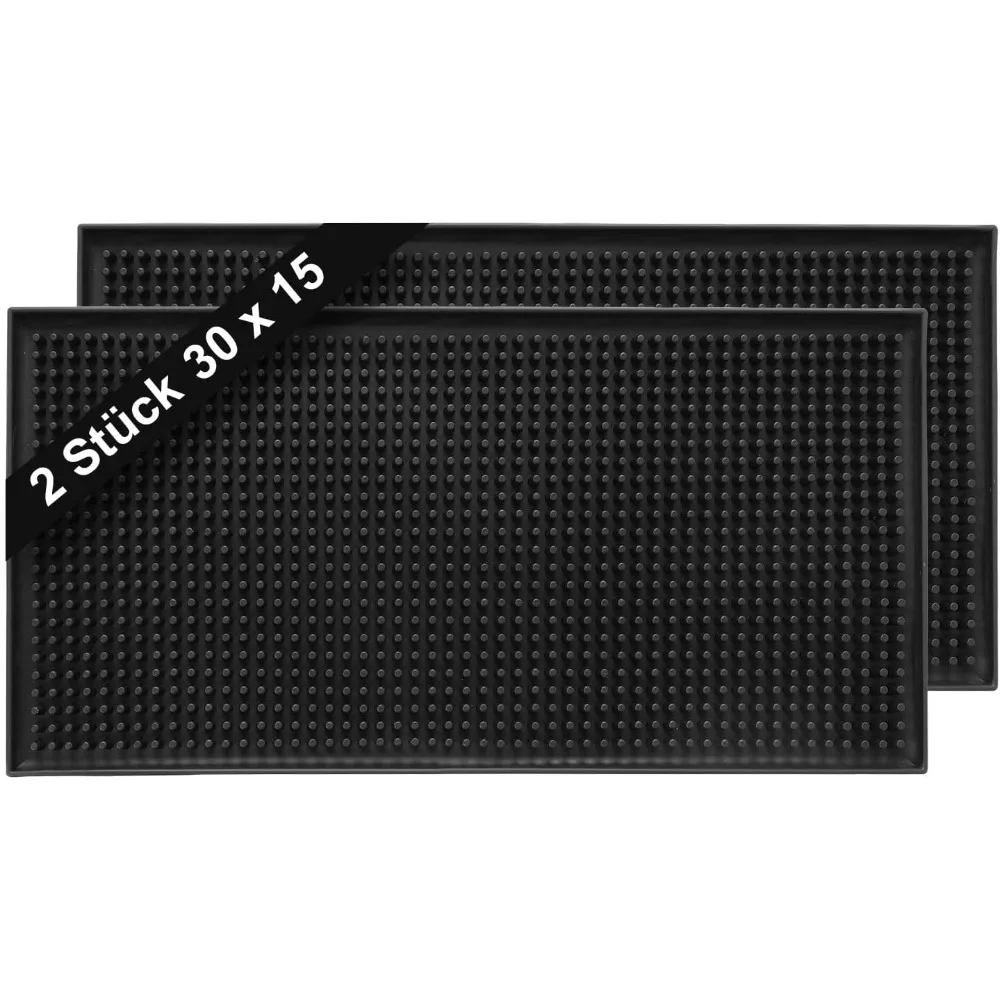 2pcs 30 X 15cm  Mat Anti-slip PVC Mats Cafe Home Cup Mat Waterproof Durable Drain Bar Spill Mat for Home Bar Cafe