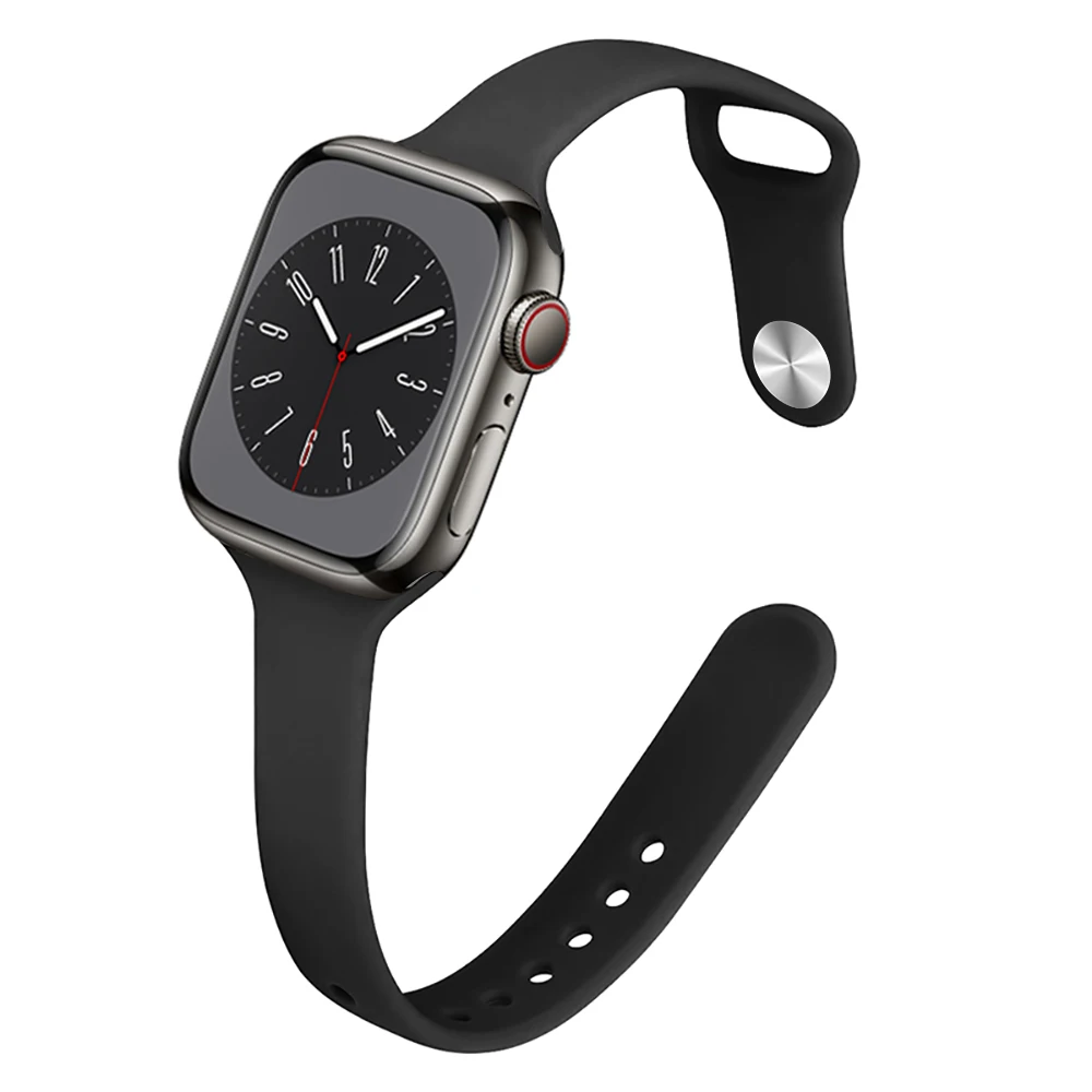رياضة سيليكون للساعات ، سوار نحيف ، سوار لسلسلة iWatch 8 ، Ultra 2 ، SE ، 7 ، 6 ، 3 ، 9 ، 40 ، حزام 44 ، 45 Apple ، 41 ، 38 ، 42 ، من من