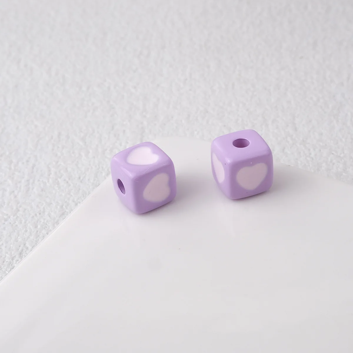 New Colorful Oil Drop Love Heart Cube Square Plastic Acrylic Ornament Accessories Material Bracelet Earring Beads 100pcs 9*9mm