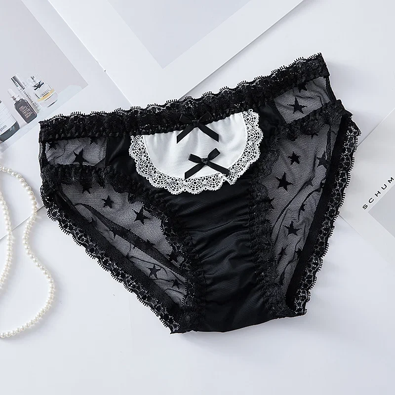 جديد تسليم سراويل داخلية المراهقين 3 قطعة/الوحدة غرينادين الدانتيل ملخصات السيدات فتاة شابة الطلاب أبيض أسود موضة