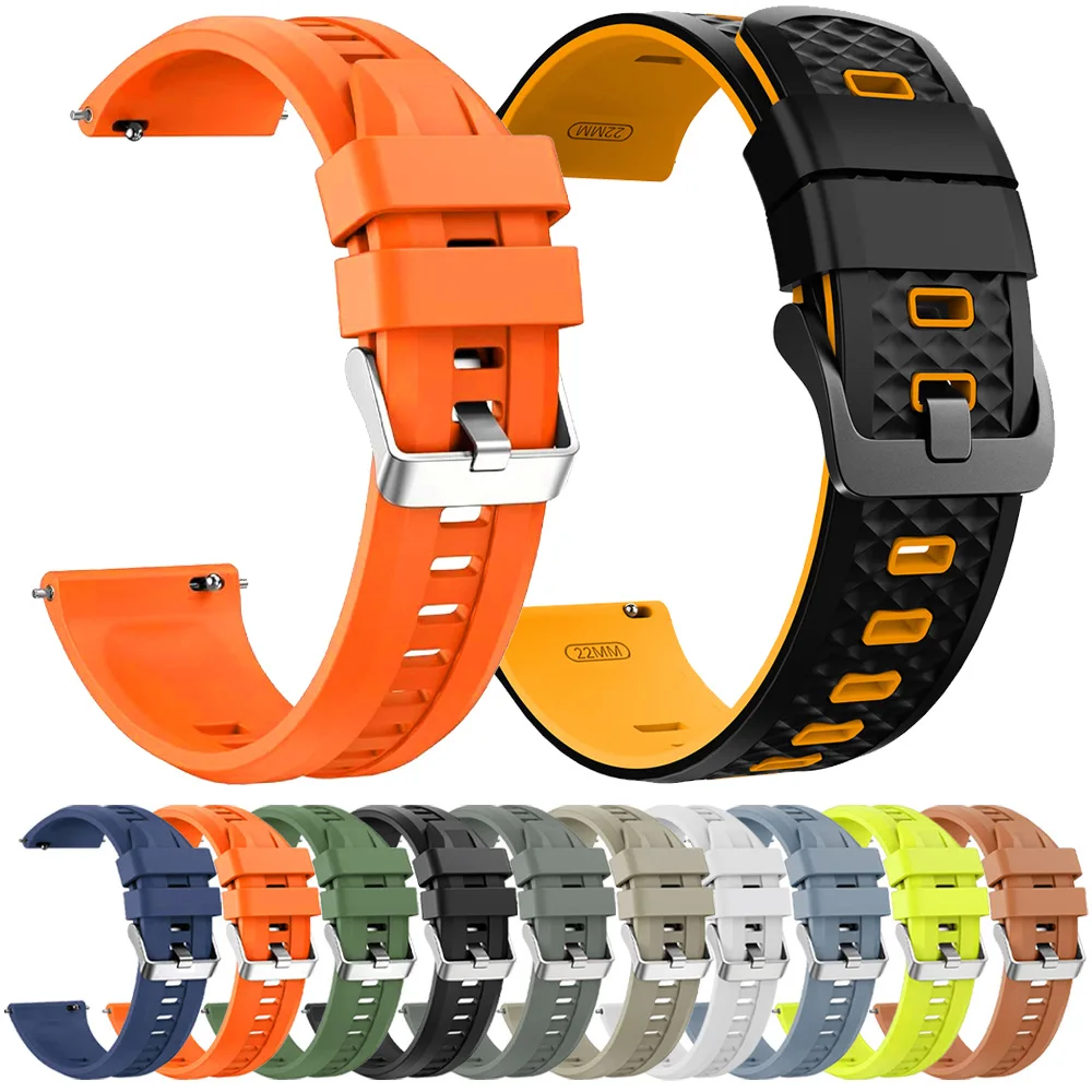 22mm Silicone Strap For TicWatch Pro 3 Ultra Watch Band GPS/LTE for Ticwatch Pro X S S2 E2 GTX/GTW 2021 Sports Replace Wristband