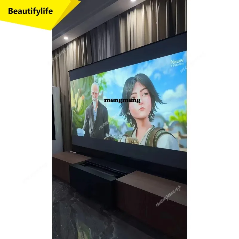 

X188 120'' Черный умный лазерный телевизионный шкаф + моторизованный напольный экран UST ALR для ультракороткофокусного лазерного проектора