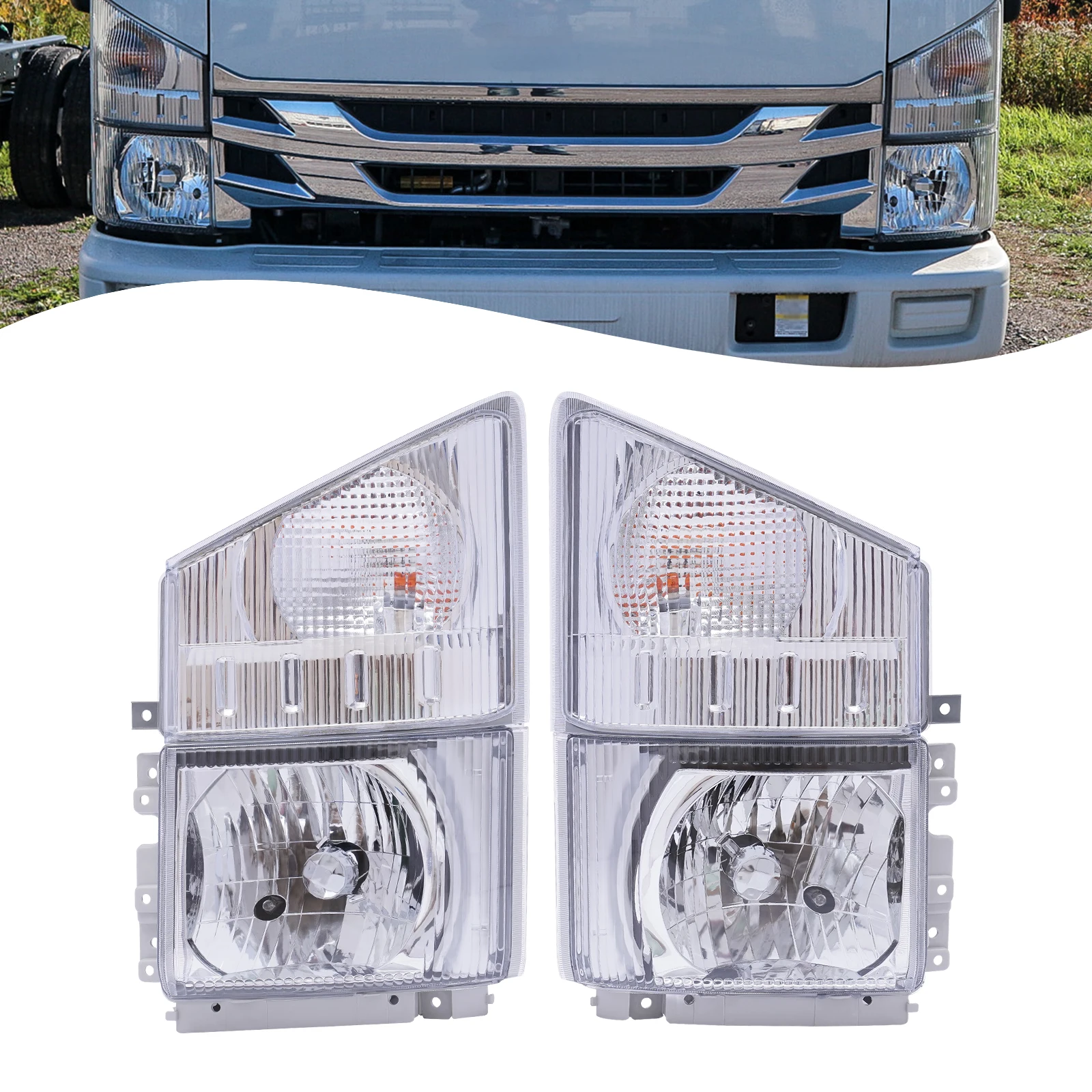 

Headlight with Corner Lamp - RH Fit: ISUZU NPR NPR-HD NQR NRR 2008-2020 Passenger/ Driver Side RH/ LH