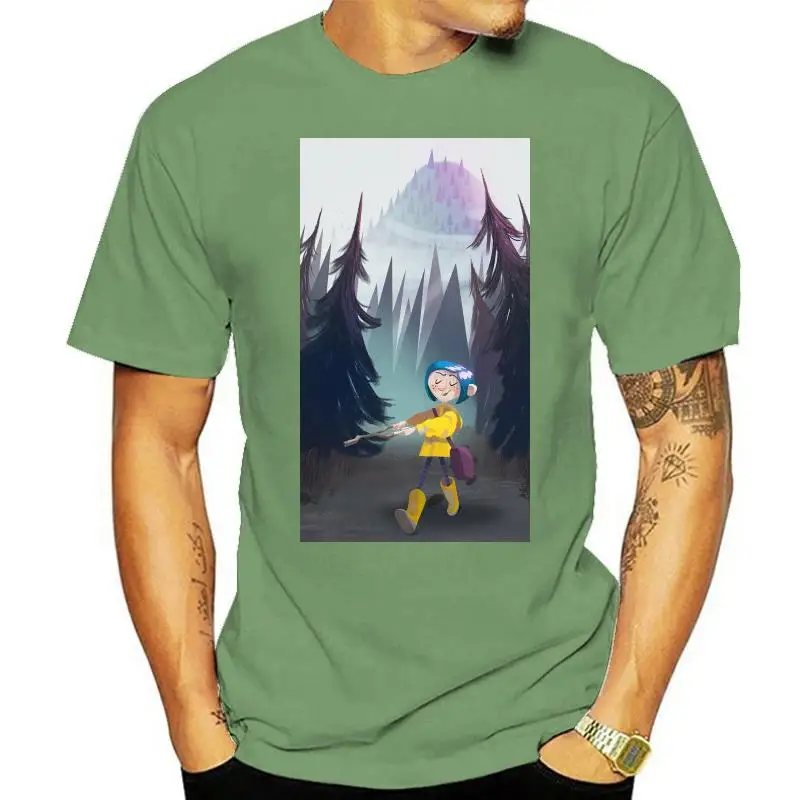 Футболки Coraline для мужчин, Happyhalloween, топы для девушек и деревьев, футболка с коротким рукавом с юмором, футболки из 100% хлопка с круглым вырезом