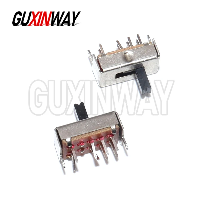 10PCS SS23D07 8PINS 3 Position 2P3T Toggle Switch Double Vertical Sliding Switch Handle Length 5MM Bracket