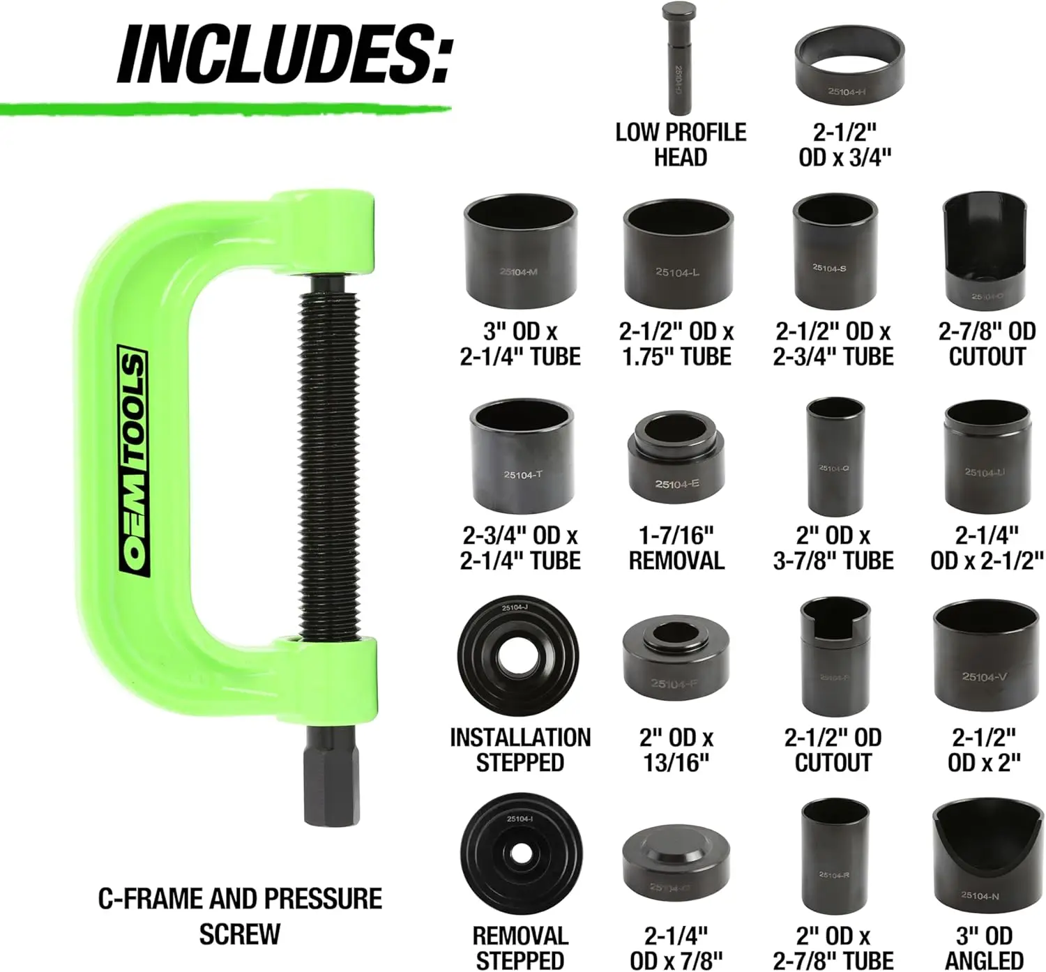 21-Piece Ball Joint Press Kit for Upper/Lower Joints, U-Joints & Brake Pins - Compatible with 2WD/4WD Vehicles