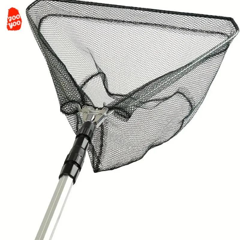 1 SET Premium Aluminum Alloy Triangular Mini Fishing Net Folding Hand Fishing Net Triangular Buckle Fishing Net Fishing Gear view 4