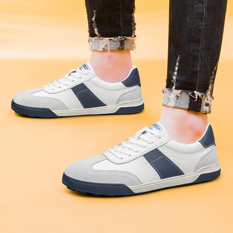 

Модная мужская повседневная обувь на мягкой подошве для пожилых людей, роскошные уличные противоскользящие удобные кожаные оксфорды, брендовые дизайнерские кроссовки