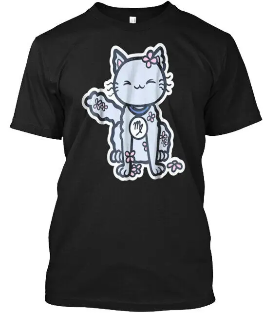 Astrology Cats Virgo T-Shirt Made in the USA Anime Pattern Clothing Cotton Short Sleeve