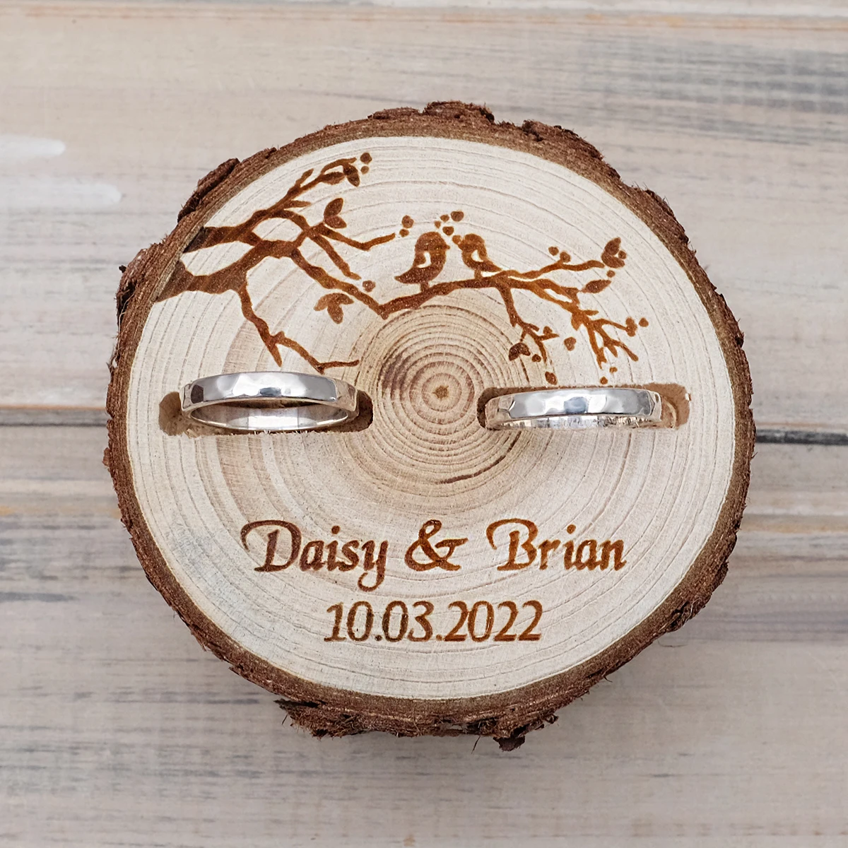 Custom Wedding Ring Box Personalized Wooden Wedding Rings Box Rustic Wedding Box Engagement Ring Holder Proposal Ring Pillow