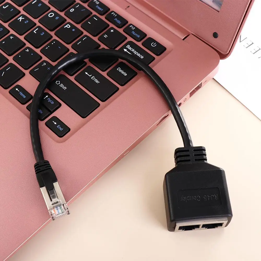 

Socket Network Connector Splitter Cable Gigabit Ethernet Splitter Lan Network Extension RJ45 1 Male to 2 Female RJ45 Ethernet