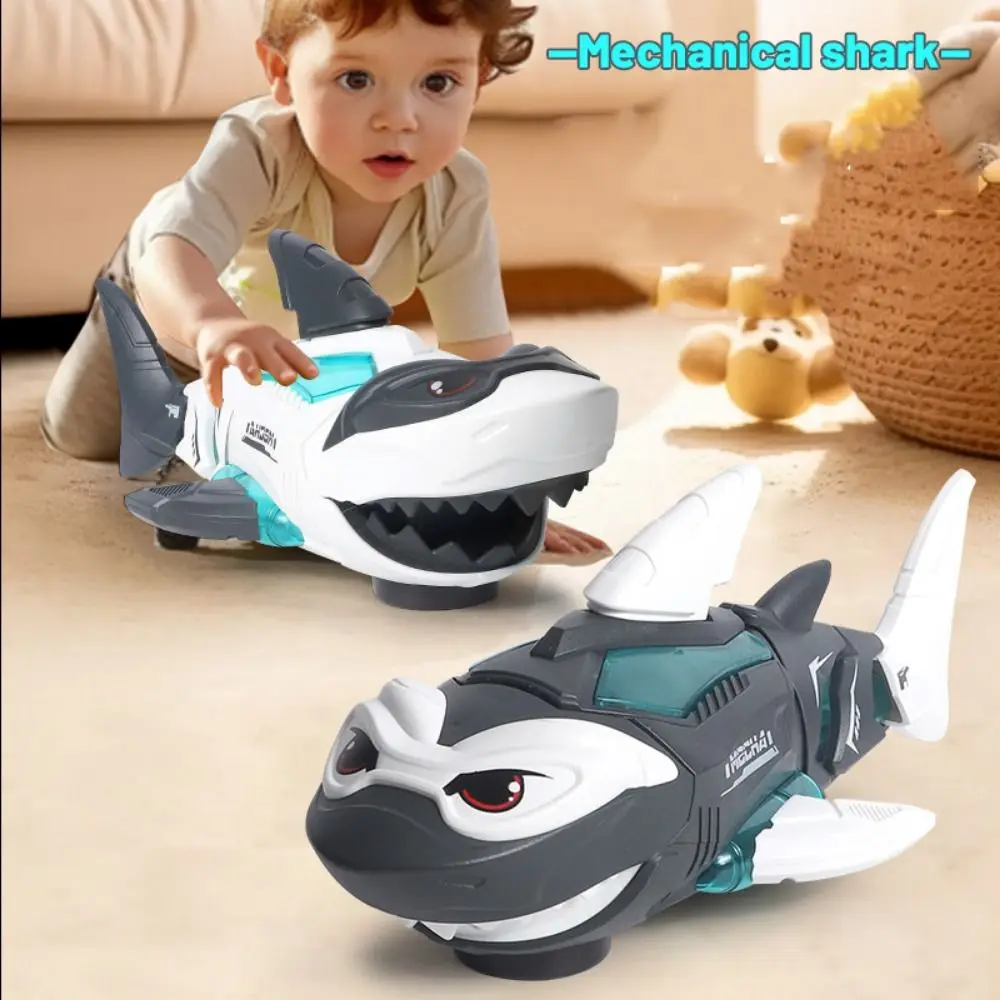 Lights and Sounds Electric Shark Robot Educational Cartoon Animal Shark Electronic Pet Toy Shake The Body Interactive