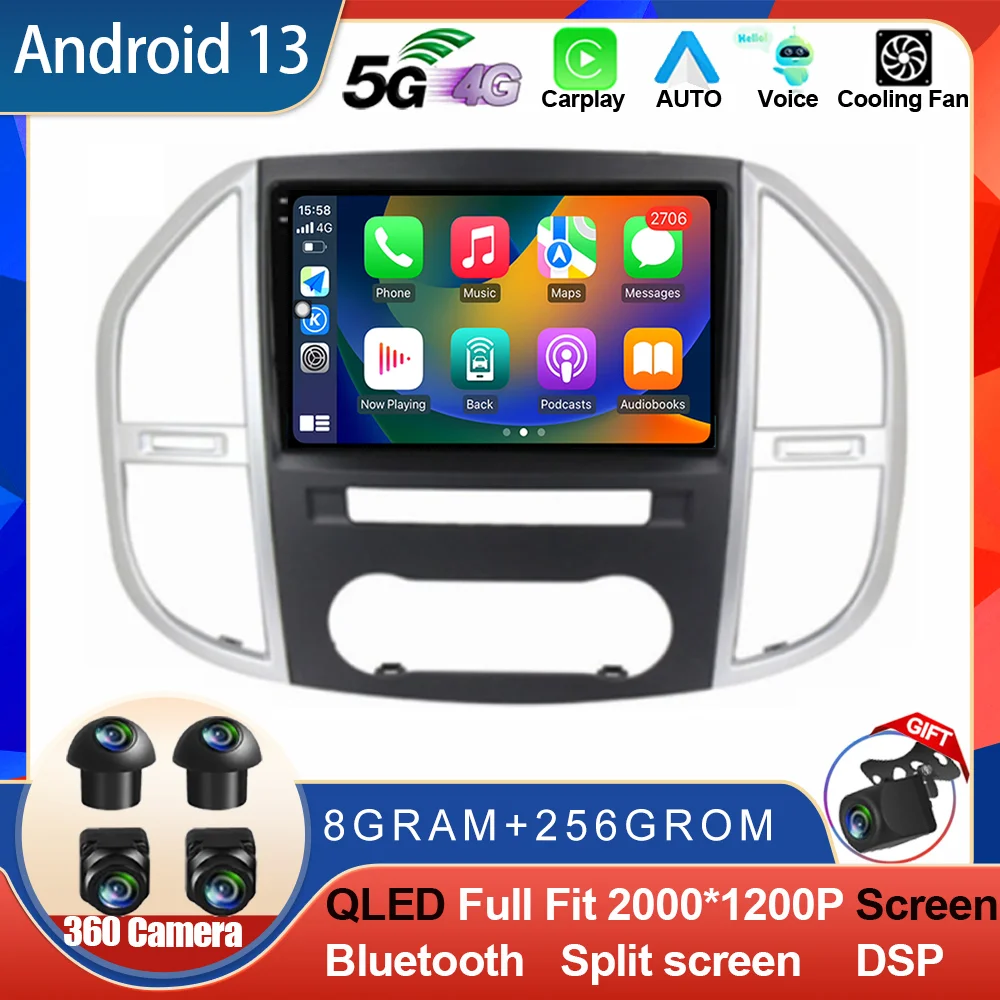 

Android 13 For Mercedes Benz Vito 3 W447 2014 - 2020 4G LTE Runningnav Car Radio Multimedia Video Player Navigation GPS WIFI BT