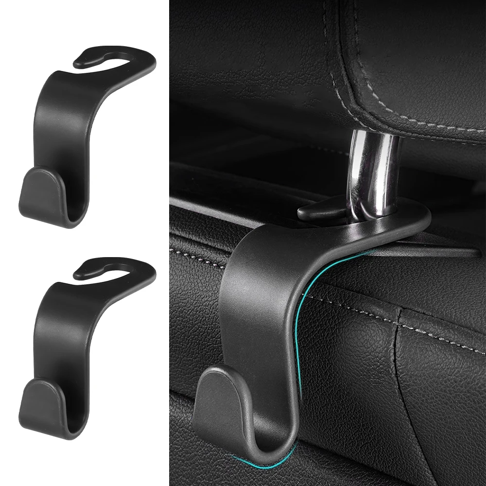 2/4Pcs Multi-function Car Rear Seat Back Hidden Hooks Headrest Hanger Handbag Clothes Storage Clip Auto Interior Accessories