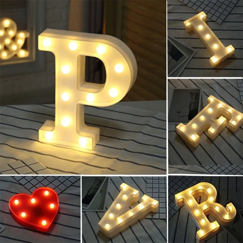 

LED Luminous Letters Lights Romantic Night Light Battery Powered Creative Patty Wedding Birthday Christmas Gift Bedroom Decor