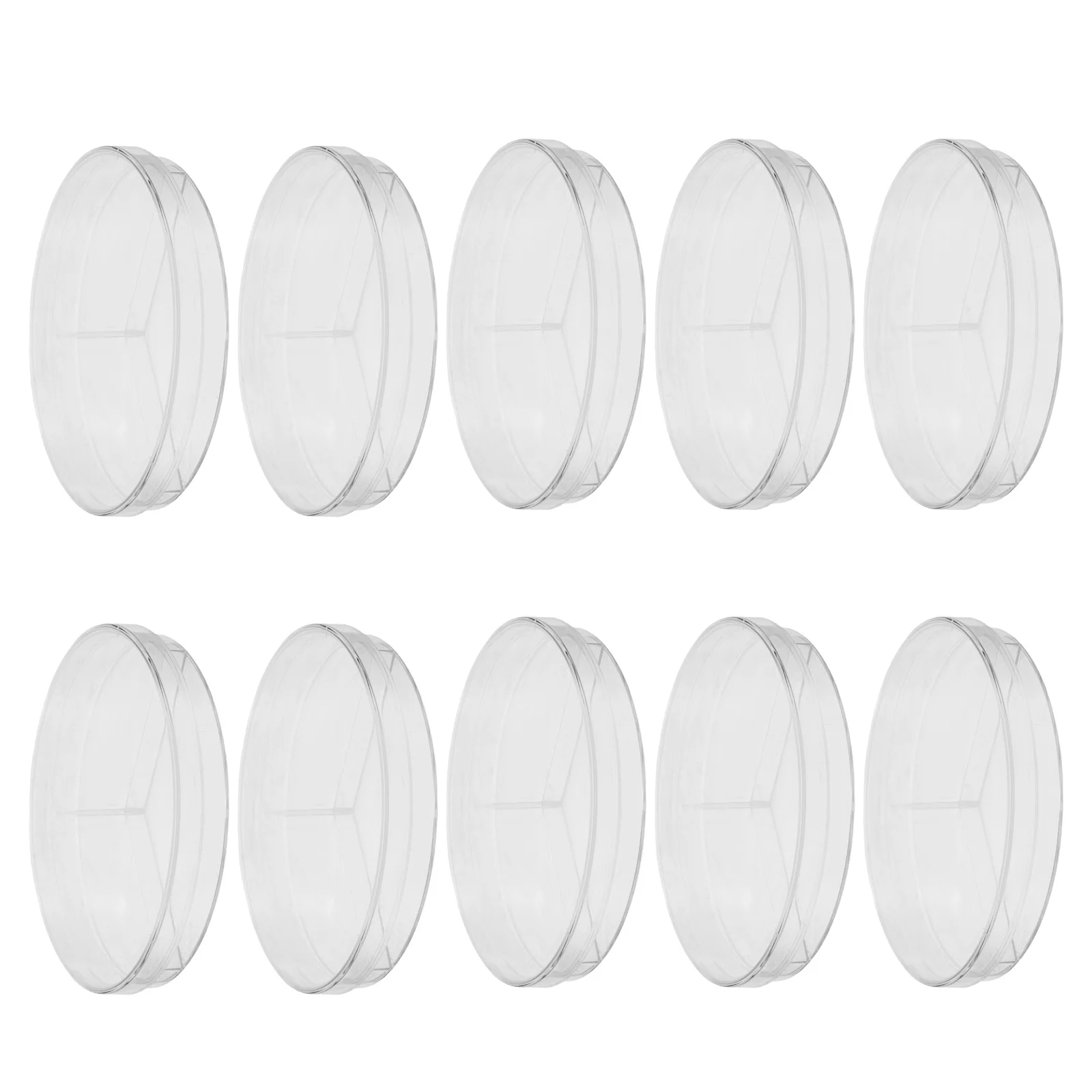 

10Pcs Plastic Petri Dish Transparent Cell Culture Plate 3.34x3.34in Lab Microbiology Science Project Plates Lids