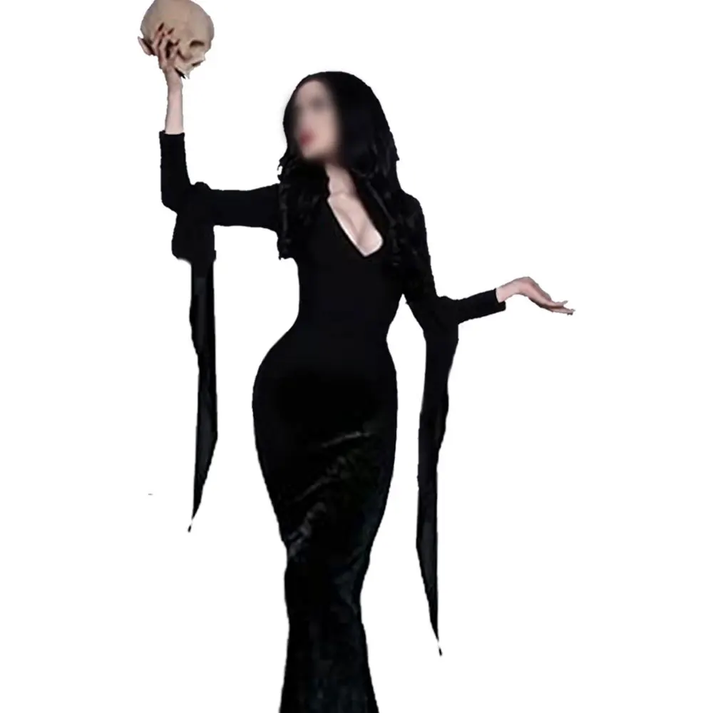 Nowość Addams Cosplay Family Wednesday Addams kostium Halloween czarna sukienka biała plama dla kobiet przebranie na karnawał