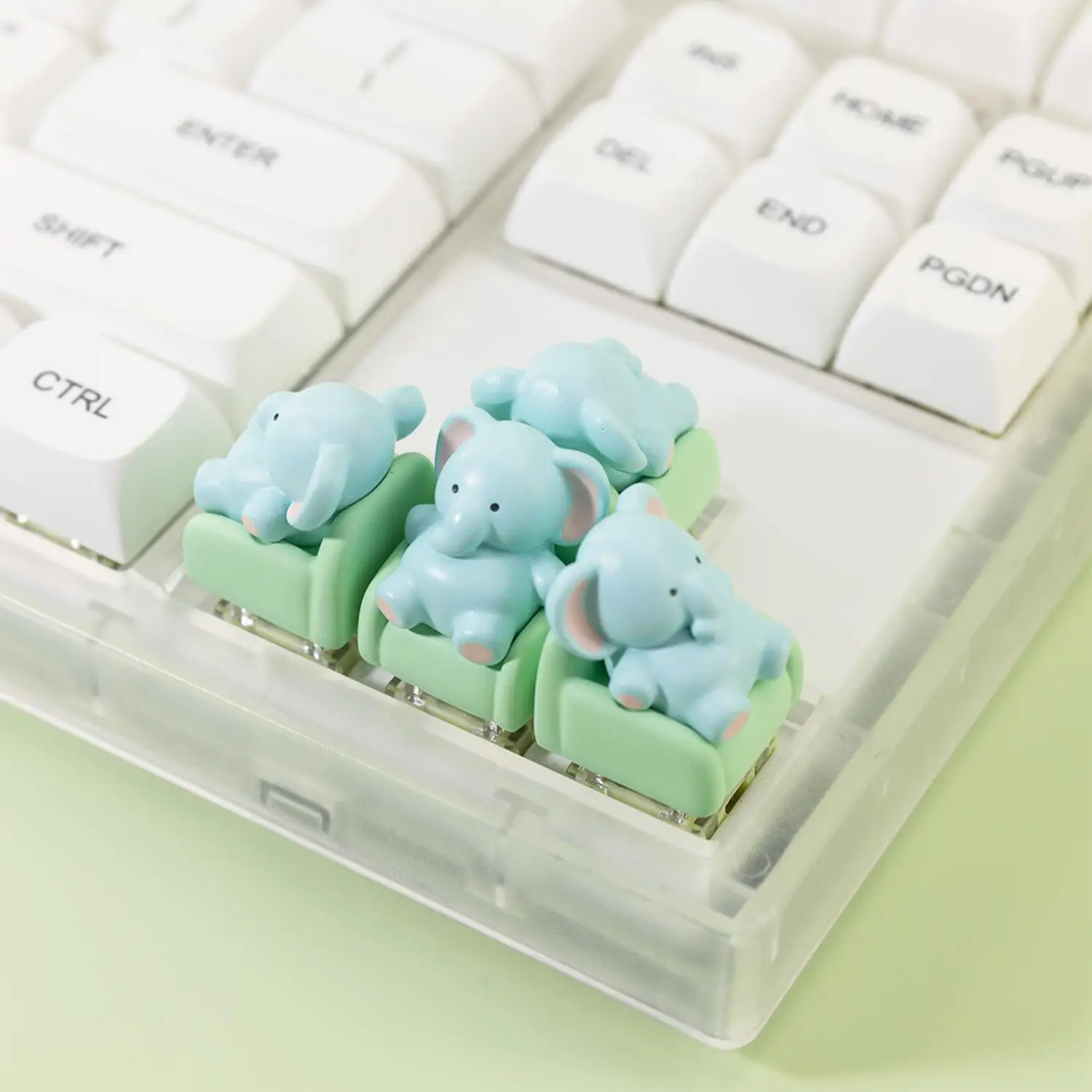 Cute Elephant Keycap 3D Artisan Keyboard Caps Customized Original Resin KeyCap for Cross Axis Mechanical Keyboard Accessories - Image 4