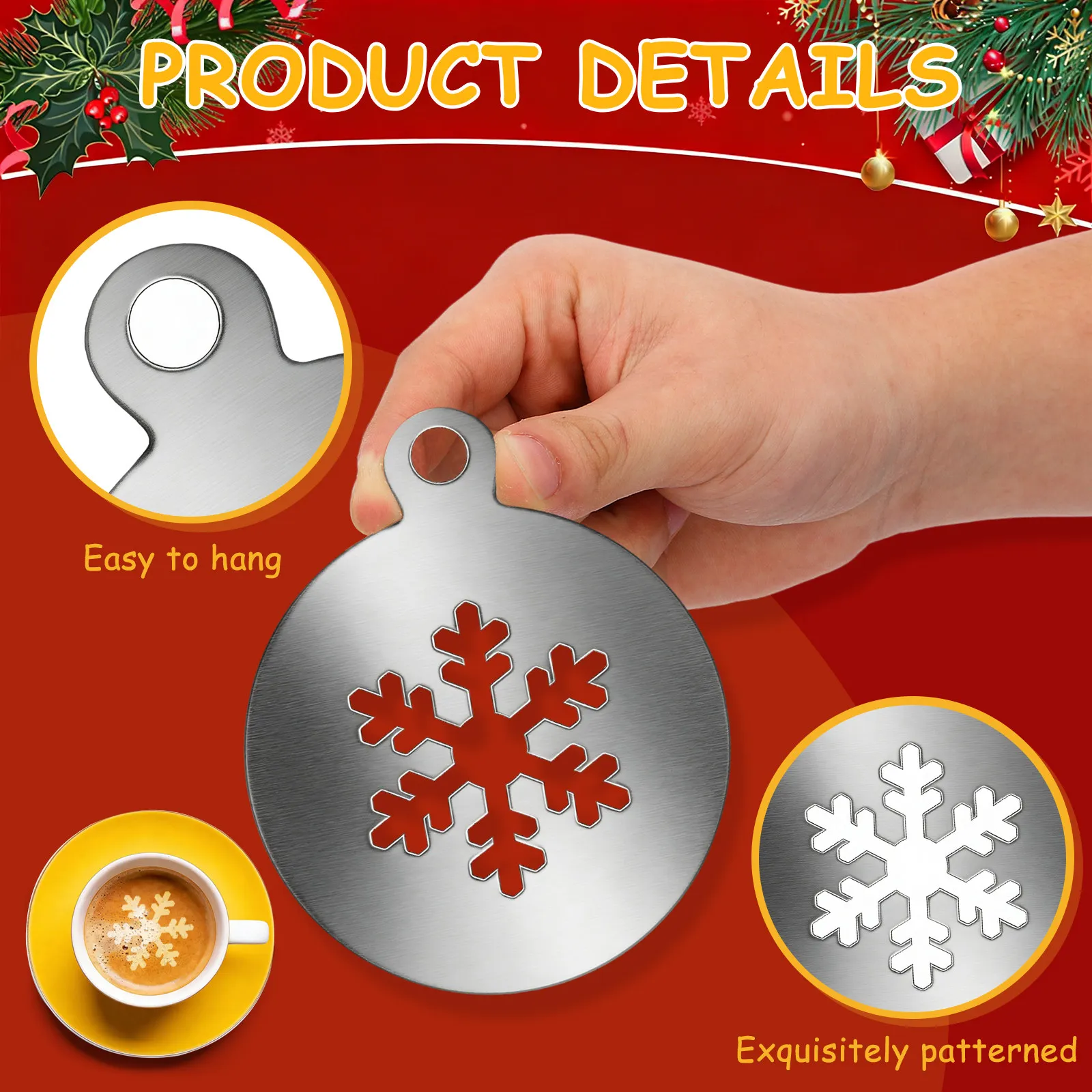 4 Stück Weihnachts-Kuchen-Scha – Coffee Stencil Art Bewertung und Preis