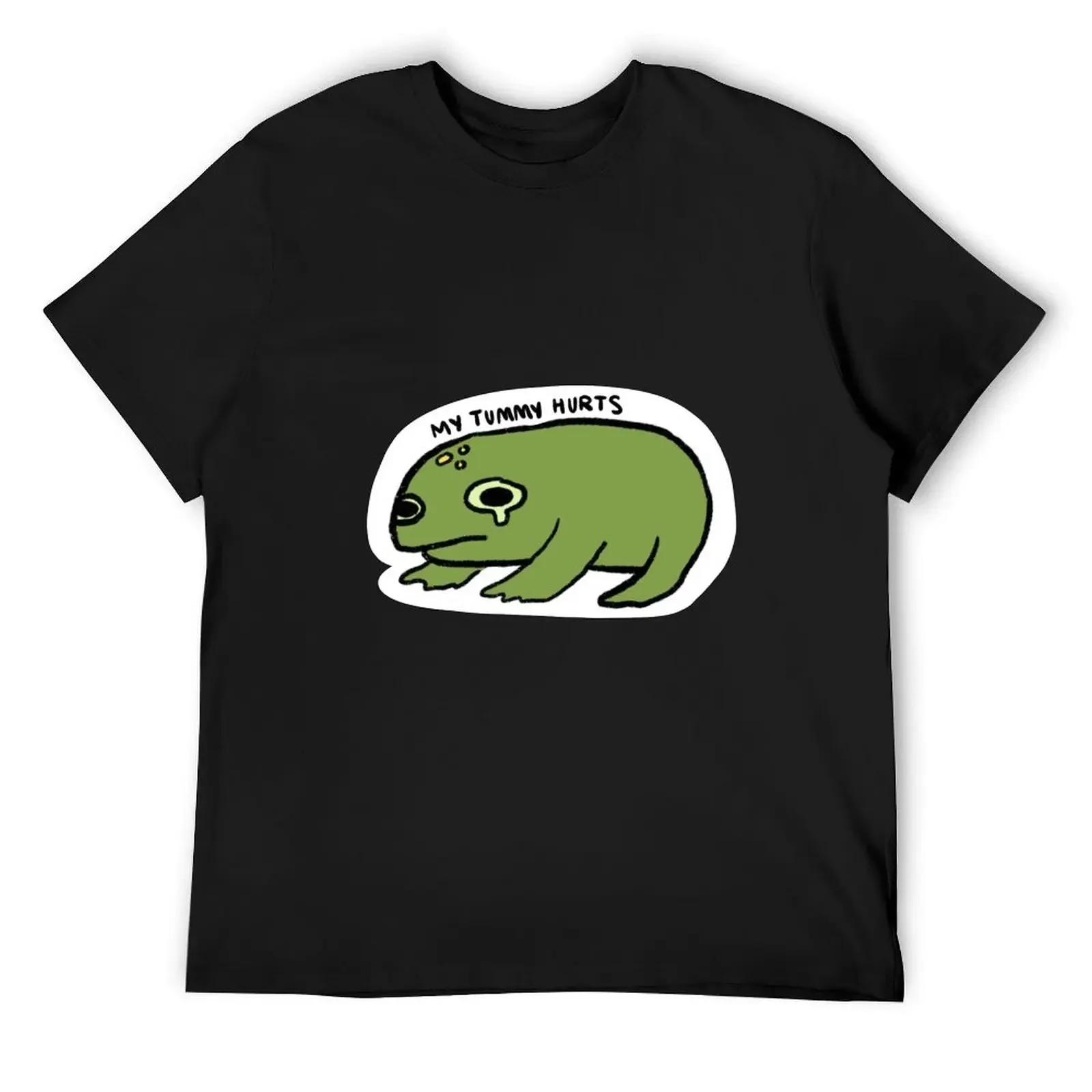 my tummy hurts frog T-Shirt summer tops cute tops rapper graphic tees mens t shirts casual stylish