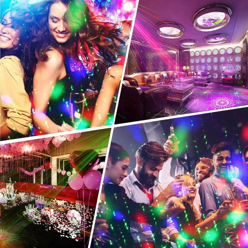 Światła sceniczne disco, oświetlenie DJ na imprezy, aktywowane dźwiękiem, na Boże Narodzenie, do baru, na Halloween, dekoracje, karaoke, pub, KTV, taniec, prezent, urodziny