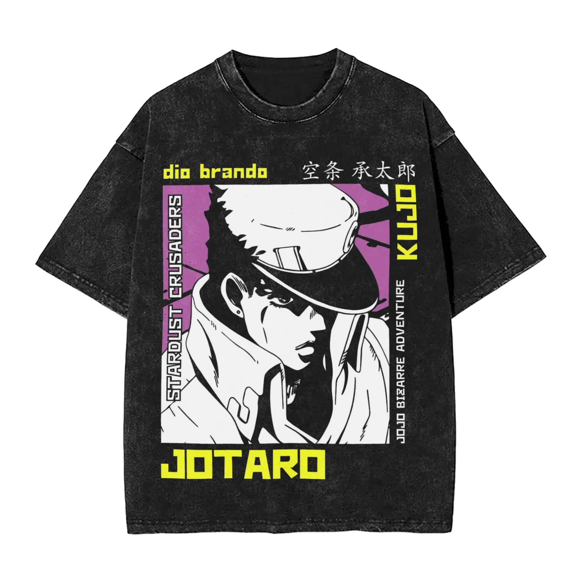 

Vintage JOJOS Bizarre Adventure Anime Outfit T-Shirts for Men Women Unbreakable Diamond Part Washed Cotton Tee Shirts Clothing