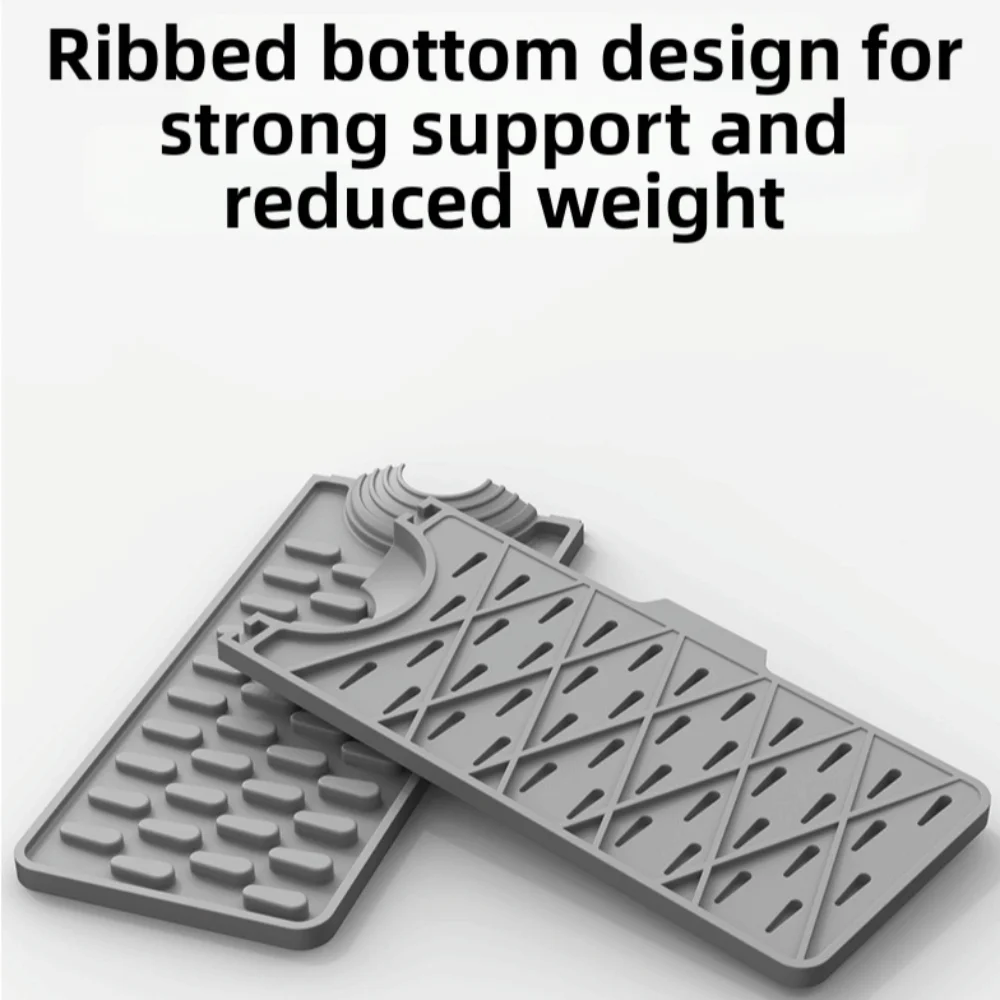 Silicone Splash Guard Mat Splash-proof 45cm Length Basin Protector Mat Raised edges Ajustable Size Soap Storage Mat Kitchen Use