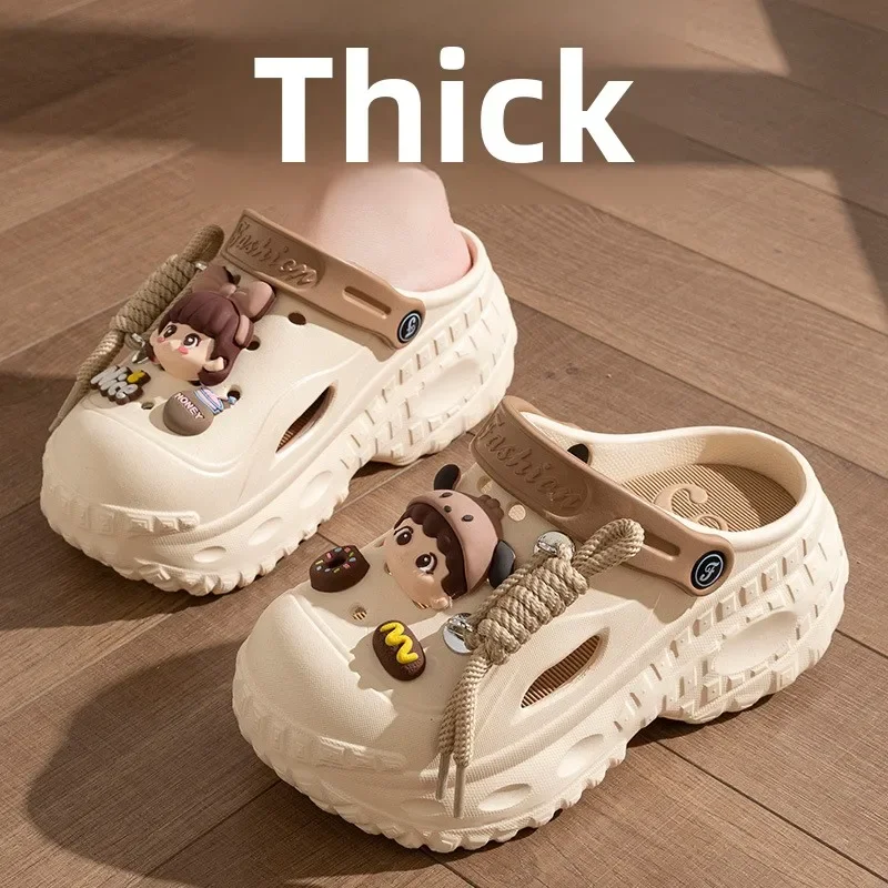 Cartoon Cute Baotou Cool Slippers Beach Shoes Thick Bottom Barefoot Sandals Women's Summer Fashion Outerwear Sports and Leisure