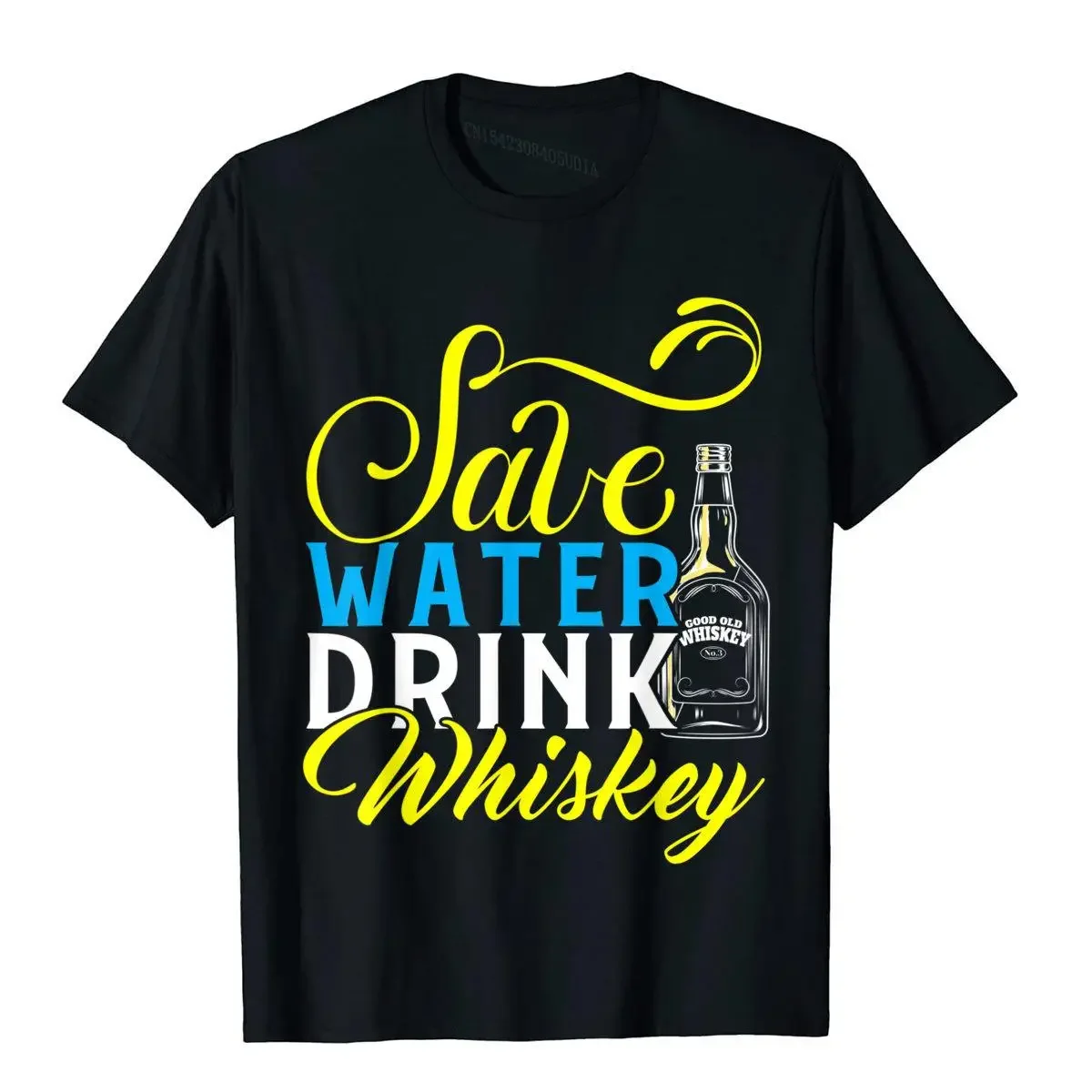 Save Water Drink Whiskey Shirt Funny Whiskey Bourbon T-Shirt Cotton Man T Shirt Classic Tees Retro Printed On