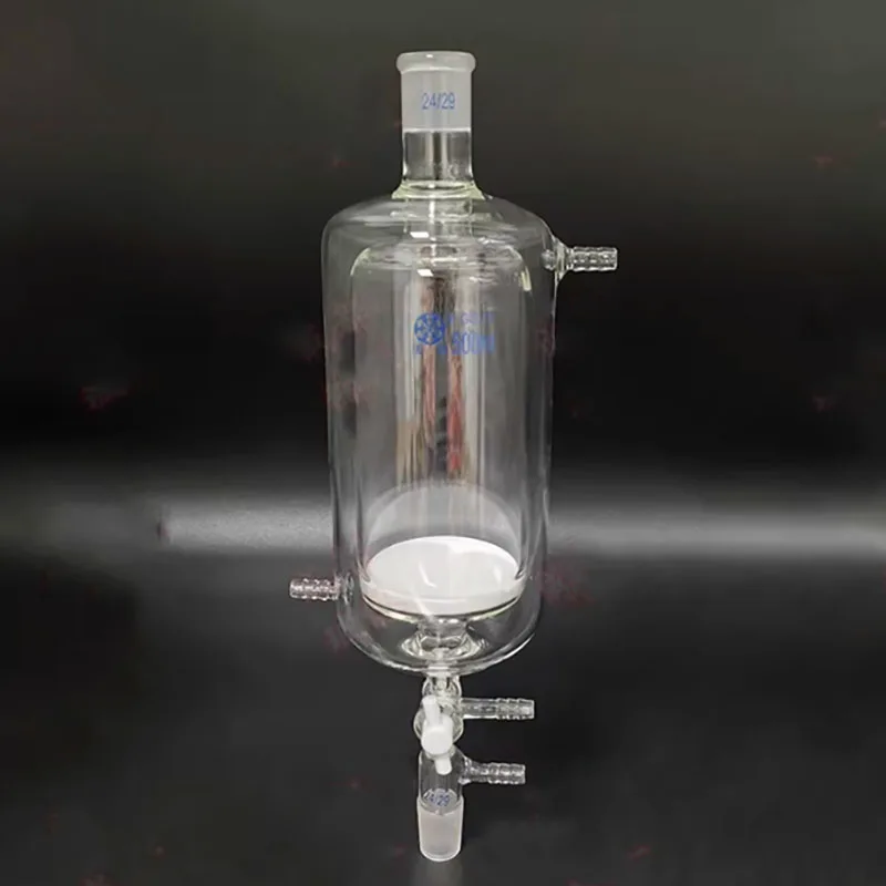 Double-layer polypeptide solid-phase synthesis tube with upper grinding port and lower grinding plug with air extraction nozzle