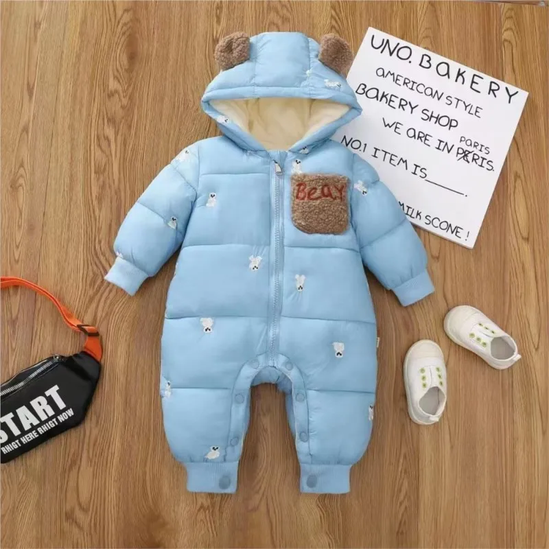 الشتاء الرضع بابيس بنين السروال القصير القطن رشاقته المخملية مقنعين حللا للأطفال الأولاد الدب ملصقات طباعة طفل الفتيان داخلية