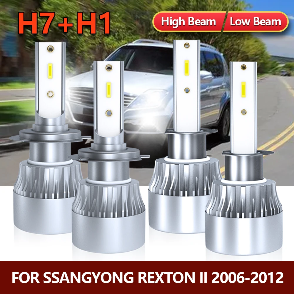 

4x светодиодный лампы для фар H1 High H7 Low Combo Car CSP Turbo Lamp Kit Для Ssangyong Rexton II 2006 2007 2008 2009 2010 2011 2012