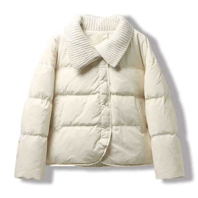 

Knitted Collar Short Cotton Jacket for Women in Winter Fashion Loose and Thick Bread Jacket for Women