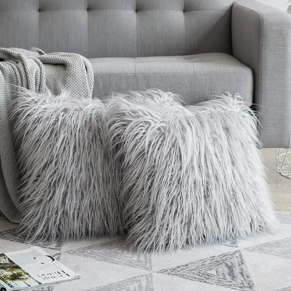 Soft Fur Plush Cushion Cover Home Decor Pillow Covers Living Room Bedroom Sofa Decorative Pillowcase 43x43cm Shaggy Fluffy Cover