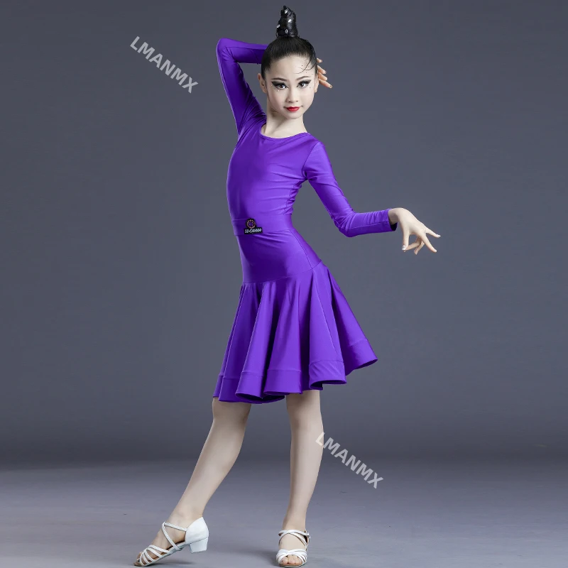 Nieuwe Latin Dance Grading-wedstrijdjurk voor kinderen en dansvoorstellingjurk voor kinderen