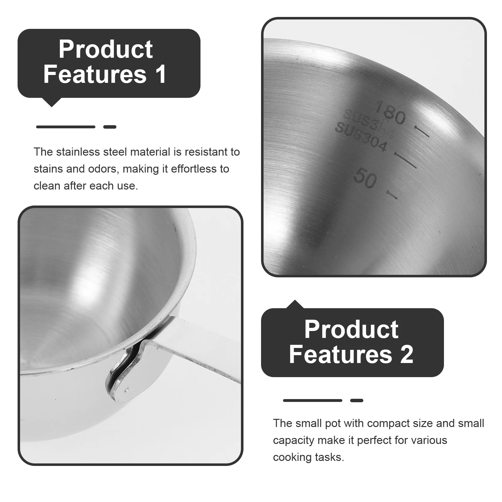 

Stainless Steel Pour Oil Pot Mini Sauce Pan Compact Cooking Utensil Easy Clean Heat Resistant Kitchen Tool