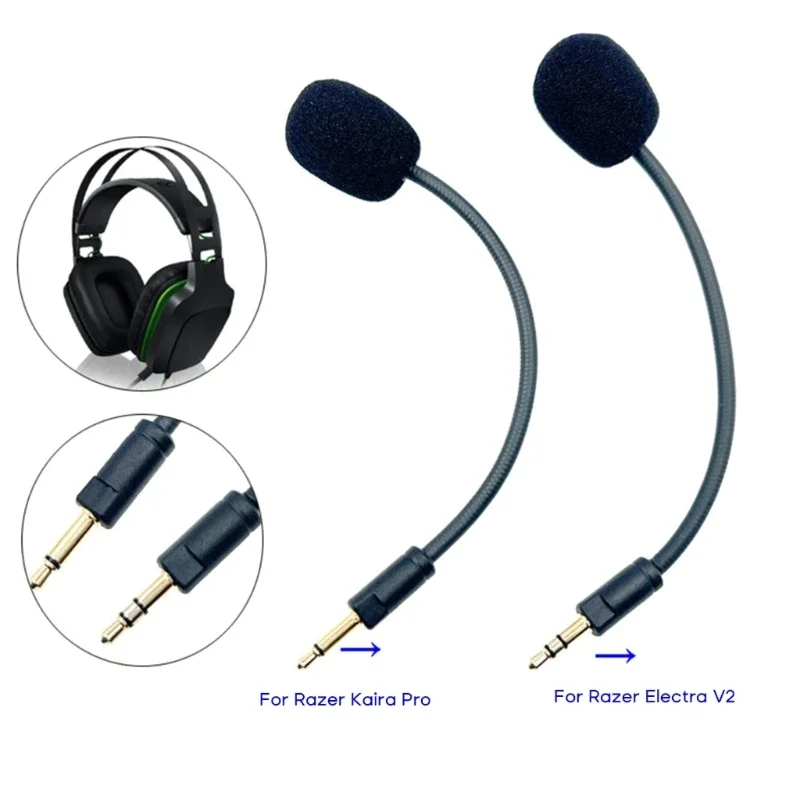 Replacement Game headphone Mic Detachable 3.5mm Microphone Boom Suitable for Razer Electra V2/ Razer Kaira Pro Headphones