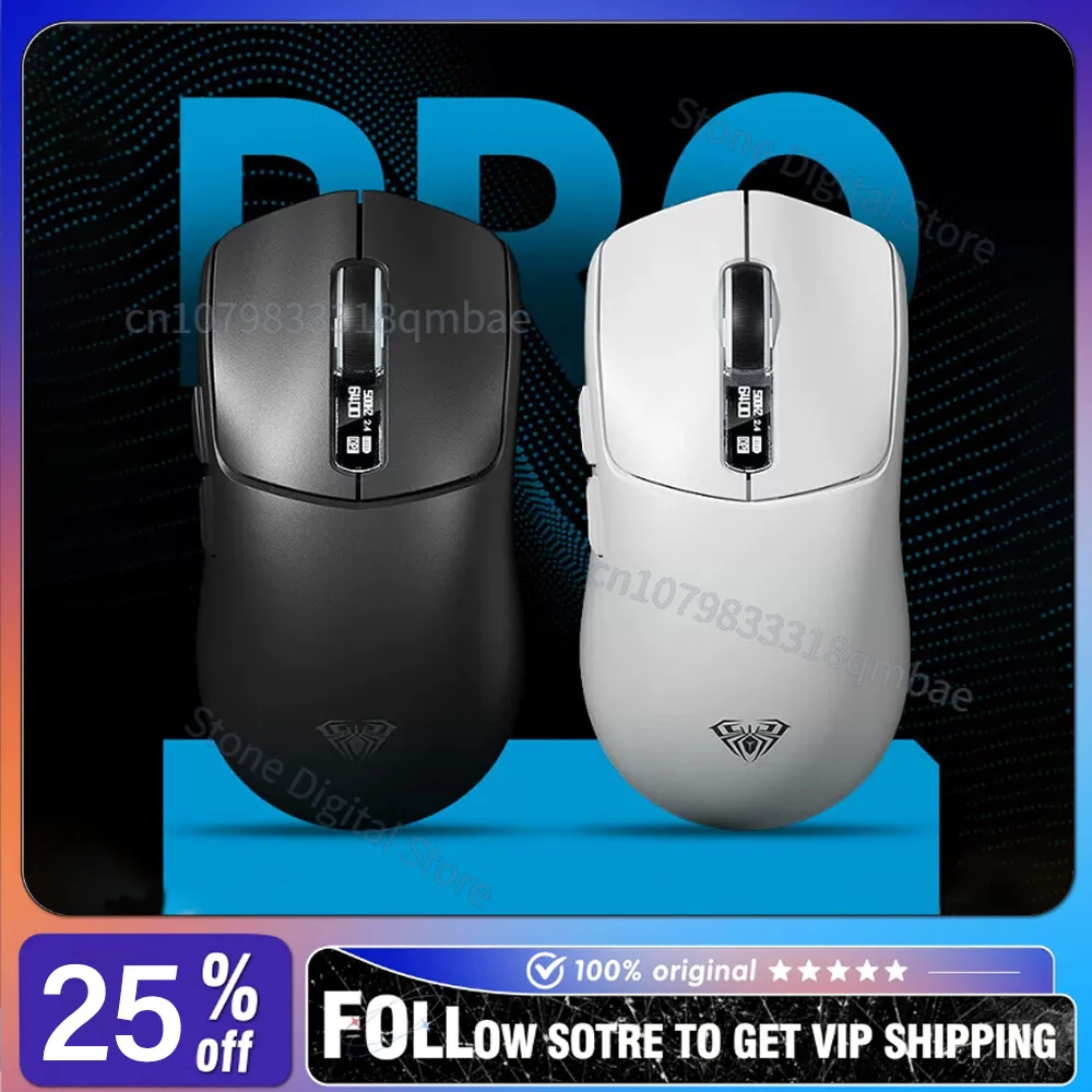 AULA SC580Pro Mouse Wireless Three Mode PAW3311 Sensor Lightweight E-sports Game Mouse with Multifunctional Display Screen