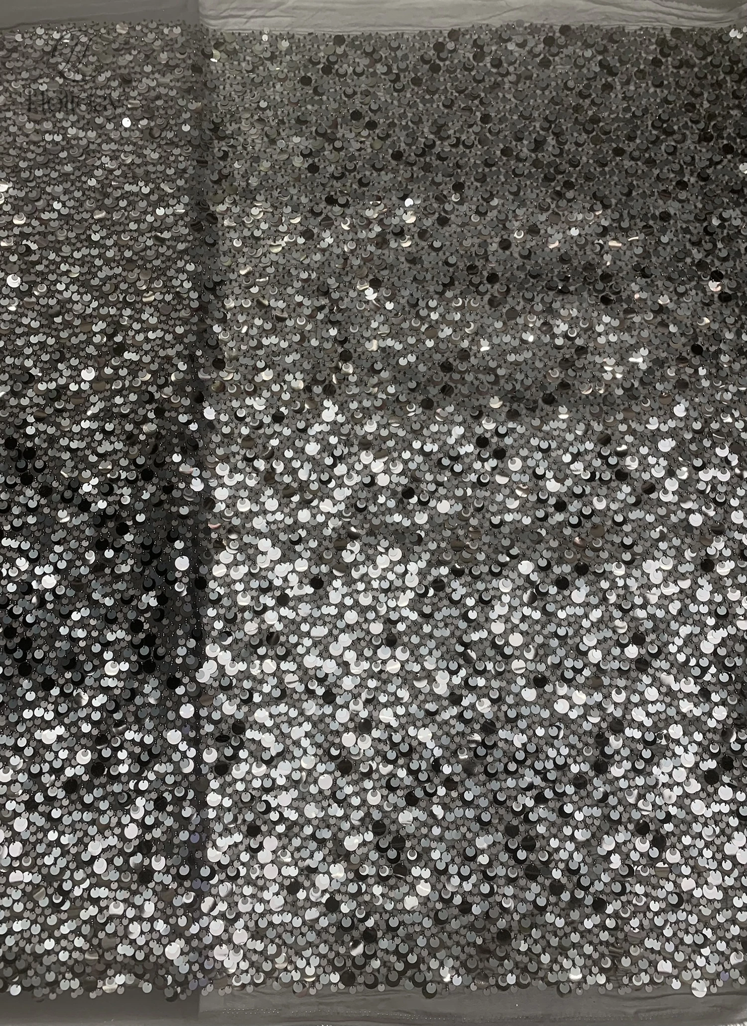 Tessuto di paillettes con perline di lusso, tessuto di fascia alta per abiti da sposa, moda couture, materiale per costumi fai da te