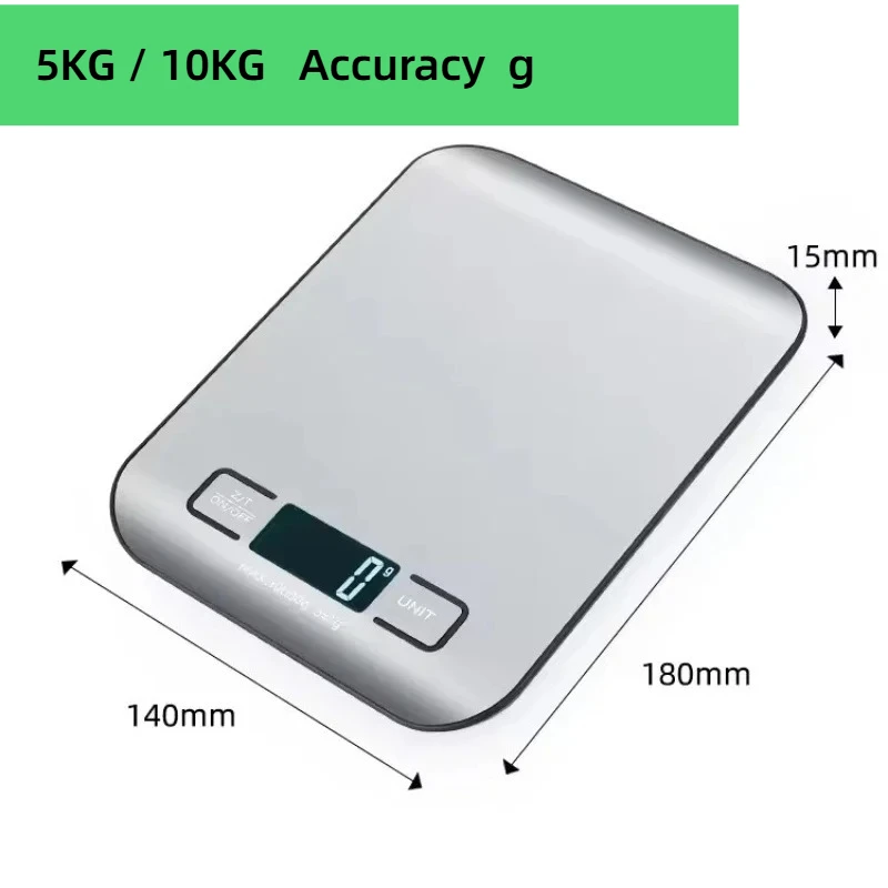 Digital Kitchen Scale LED Display 5kg/1g Stainless Steel Panel Electronic Scales Home Jewelry Food Snacks Weighing Baking Tools