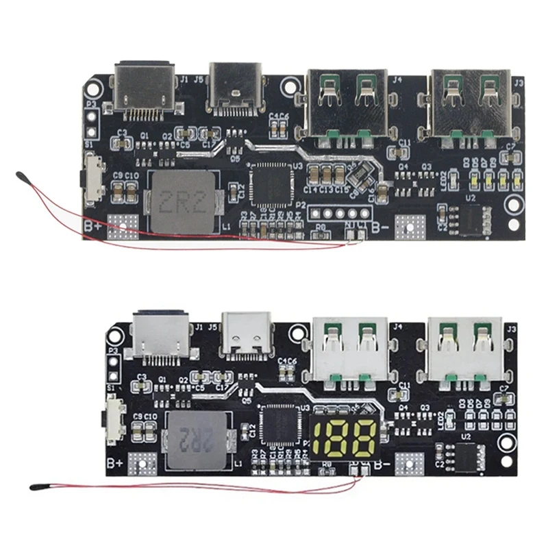 

QC4.0 QC3.0 LED Dual USB 5V 4.5A 22.5W Micro/Type-C USB Mobile Power Bank 18650 Charging Module Temperature Protection