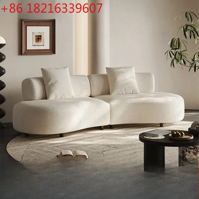 

Луна изогнутый диван гостиная кремовый стиль магазин одежды зона отдыха тканевый диван источник завод