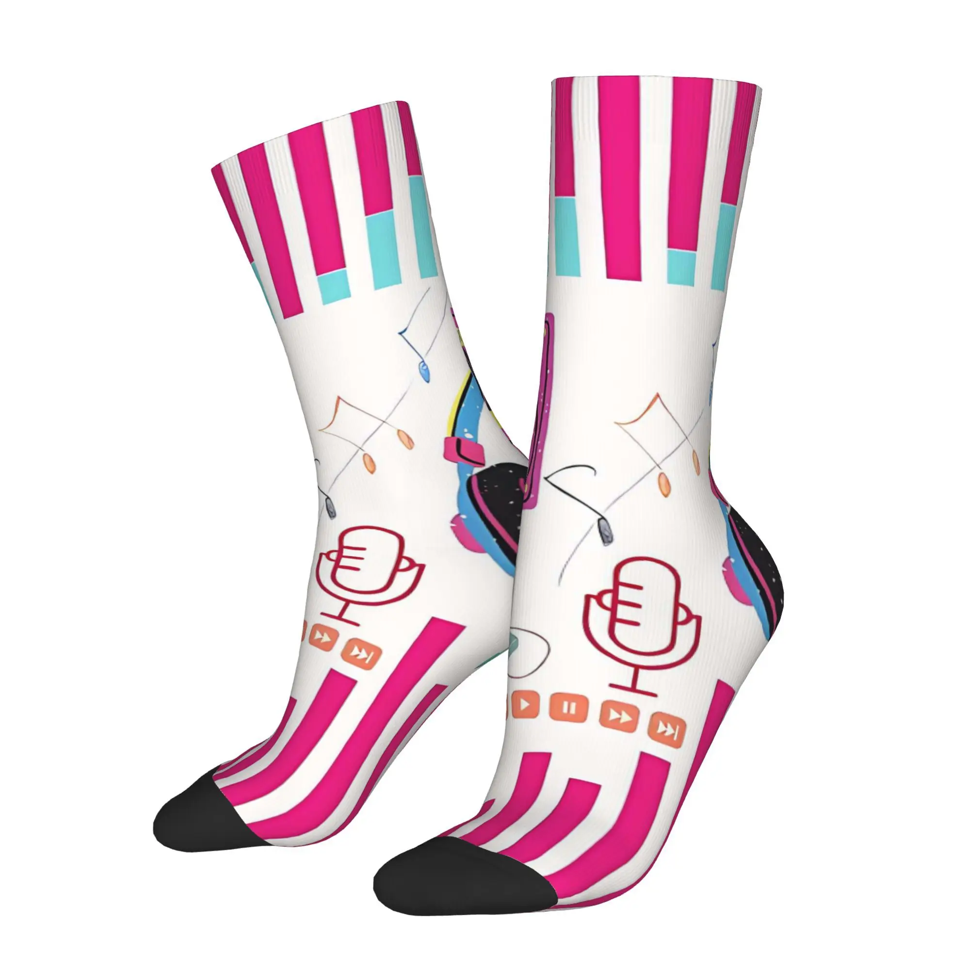 

Музыкальная кассета Vol Note, динамик, носки с принтом, мужская мода из полиэстера