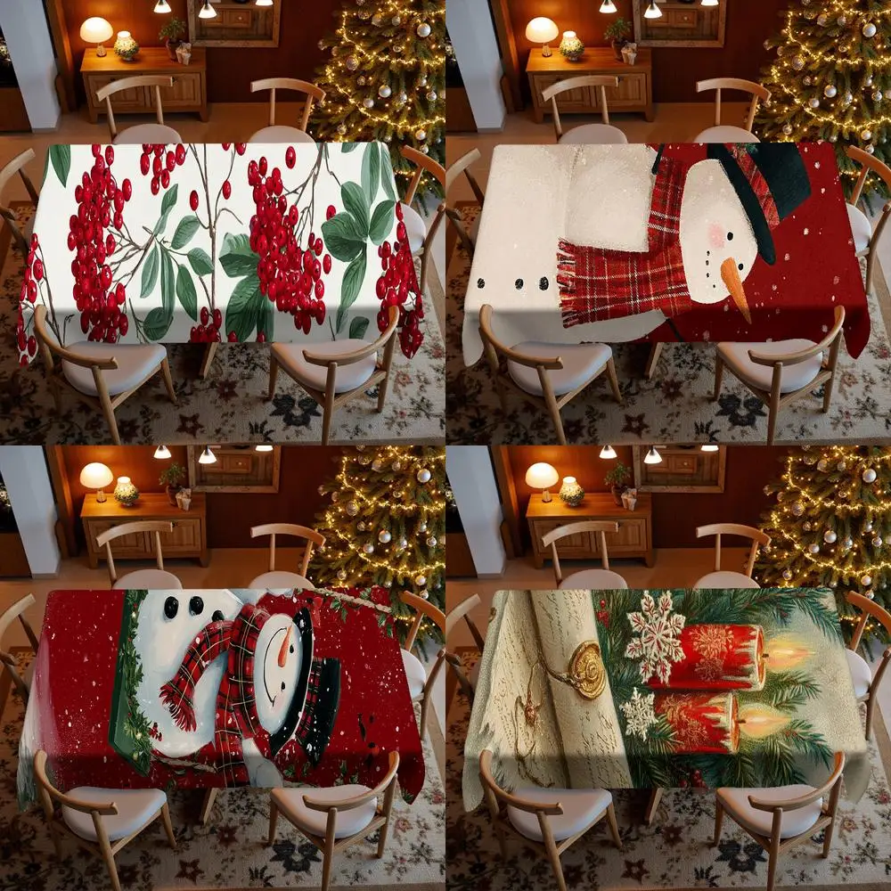 Christmas Berries Pattern Restaurant Kitchen Tablecloth Living Room Home Decoration Rectangular Party Decoration